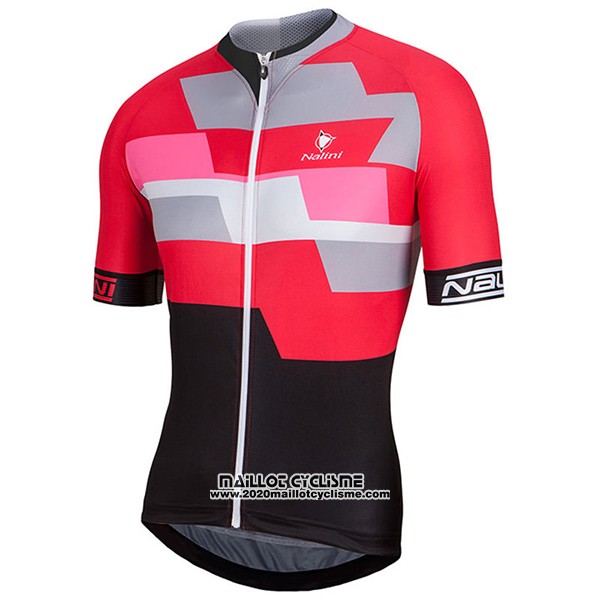 2017 Maillot Ciclismo Nalini Cervino Rouge et Noir Manches Courtes et Cuissard