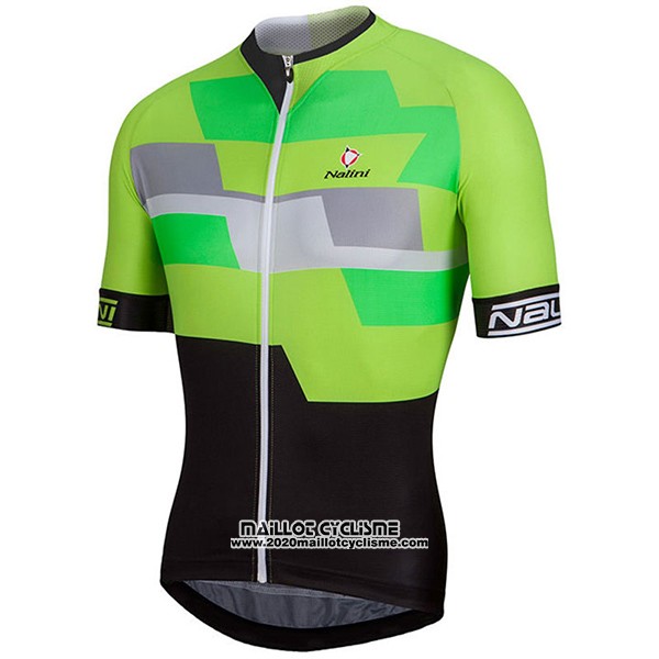 2017 Maillot Ciclismo Nalini Cervino Vert et Noir Manches Courtes et Cuissard