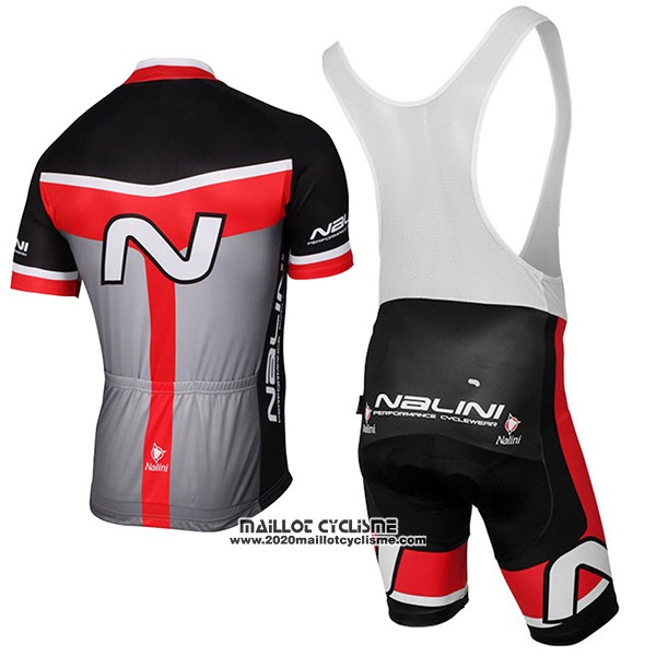 2017 Maillot Ciclismo Nalini Navision Noir et Gris Manches Courtes et Cuissard