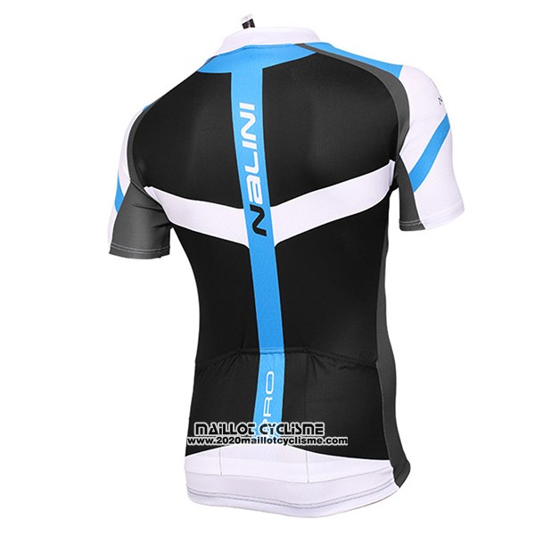 2017 Maillot Ciclismo Nalini Rigel Noir et Bleu Manches Courtes et Cuissard