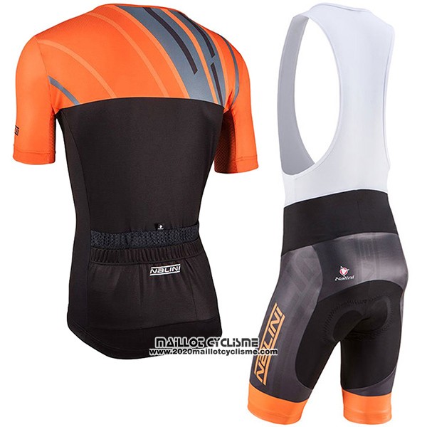 2017 Maillot Ciclismo Nalini Roma Noir et Orange Manches Courtes et Cuissard