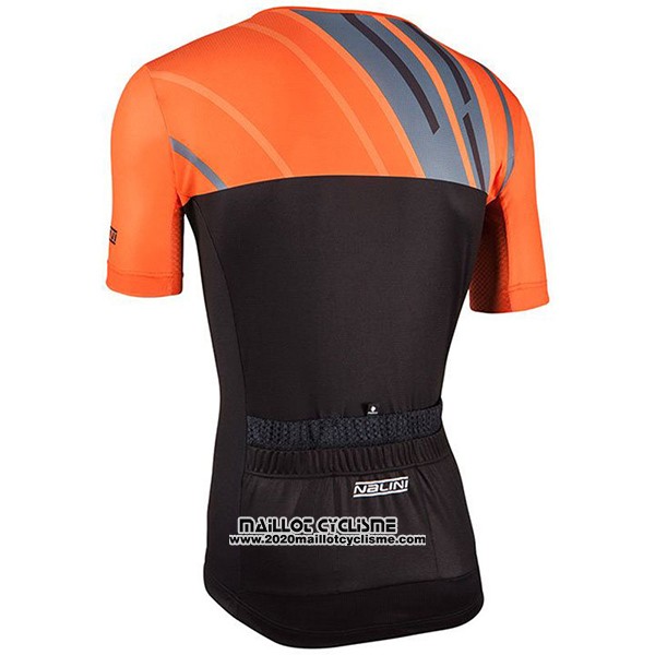 2017 Maillot Ciclismo Nalini Roma Noir et Orange Manches Courtes et Cuissard