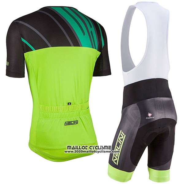 2017 Maillot Ciclismo Nalini Roma Noir et Vert Manches Courtes et Cuissard