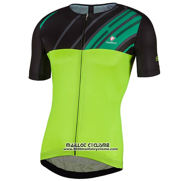 2017 Maillot Ciclismo Nalini Roma Noir et Vert Manches Courtes et Cuissard