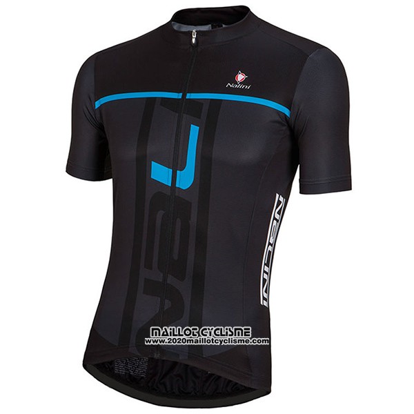 2017 Maillot Ciclismo Nalini Speed Noir et Bleu Manches Courtes et Cuissard