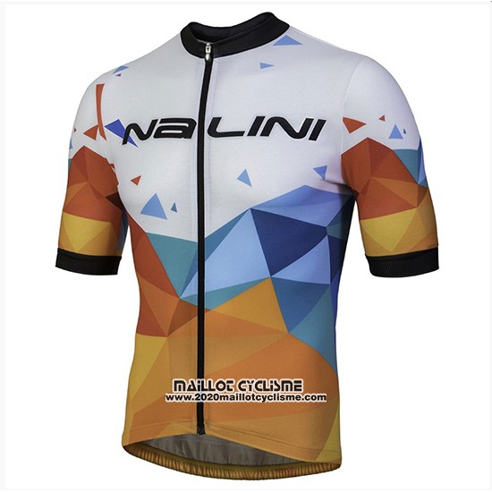 2018 Maillot Ciclismo Nalini AHS Discesa Blanc et Orange Manches Courtes et Cuissard
