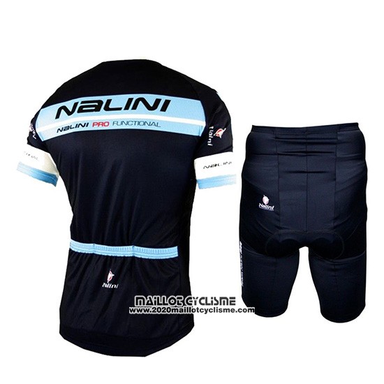 2019 Maillot Ciclismo Nalini Noir Bleu Manches Courtes et Cuissard