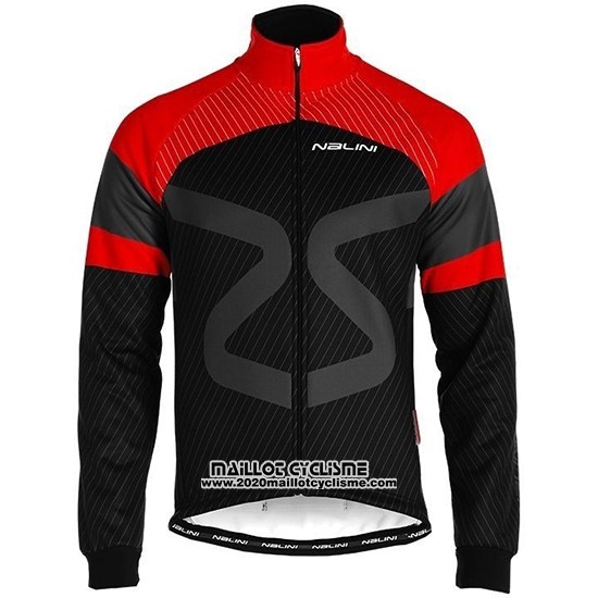 2019 Maillot Ciclismo Nalini Noir Rouge Manches Longues et Cuissard