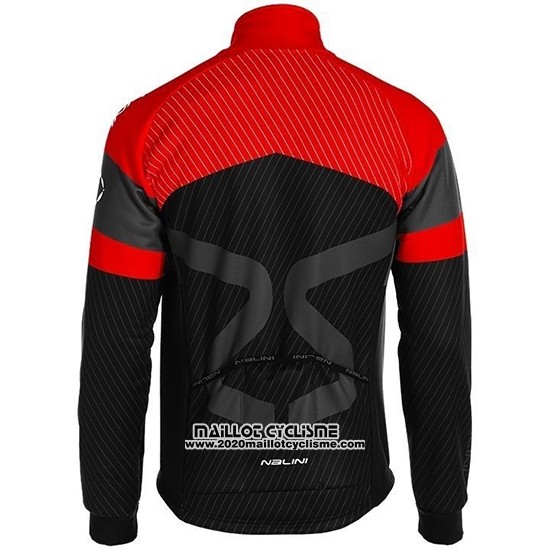 2019 Maillot Ciclismo Nalini Noir Rouge Manches Longues et Cuissard