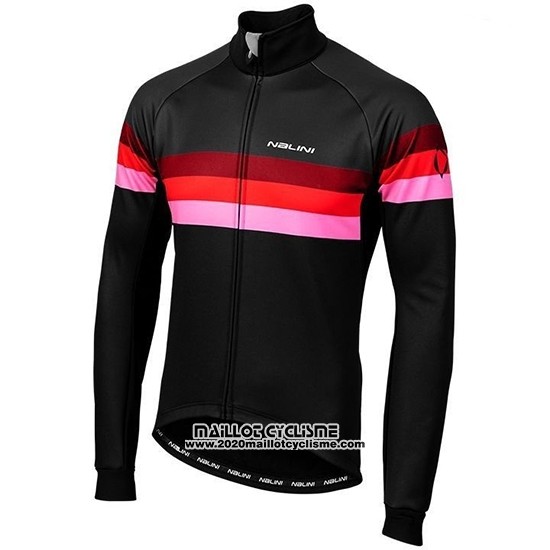 2019 Maillot Ciclismo Nalini Warm 2.0 Noir Rouge Manches Longues et Cuissard