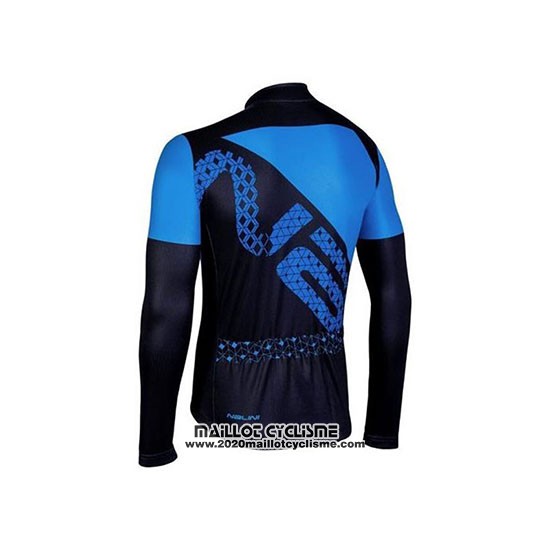 2020 Maillot Ciclismo Nalini Noir Bleu Manches Longues et Cuissard