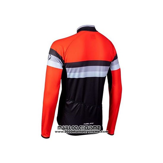 2020 Maillot Ciclismo Nalini Noir Orange Manches Longues et Cuissard