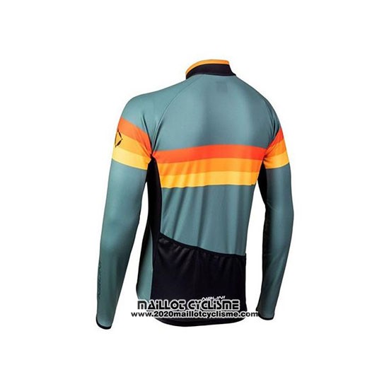 2020 Maillot Ciclismo Nalini Vert Orange Manches Longues et Cuissard