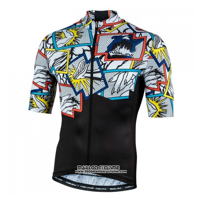 2020 Maillot Cyclisme Nalini Noir Multicolore Manches Courtes et Cuissard