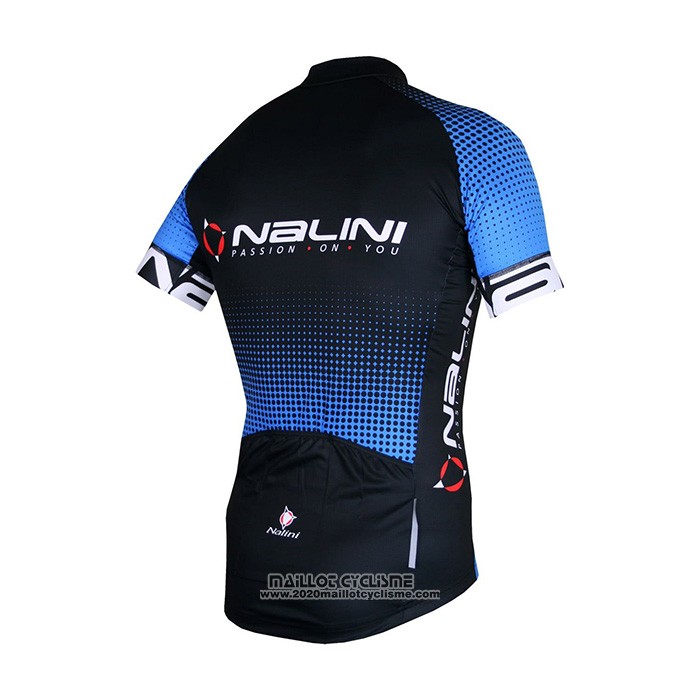2021 Maillot Cyclisme Nalini Noir Bleu Manches Courtes et Cuissard