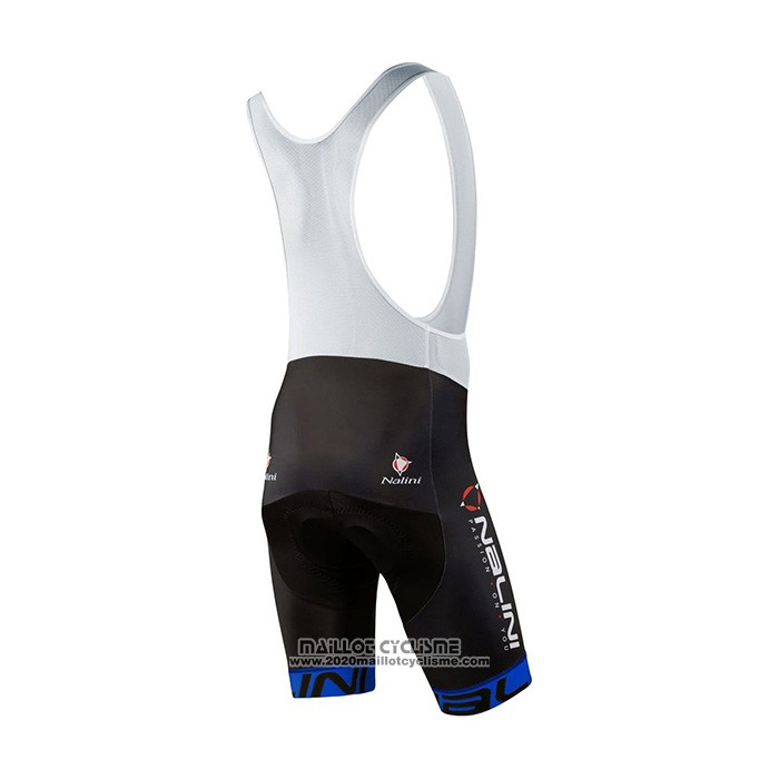 2021 Maillot Cyclisme Nalini Noir Bleu Manches Courtes et Cuissard