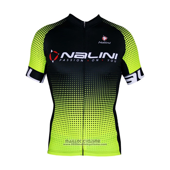 2021 Maillot Cyclisme Nalini Noir Jaune Manches Courtes et Cuissard
