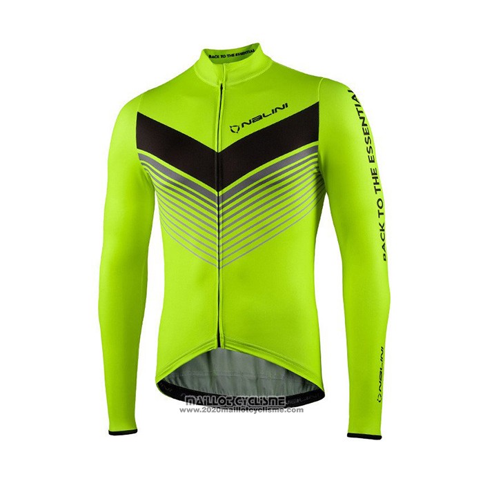 2021 Maillot Cyclisme Nalini Vert Manches Longues et Cuissard