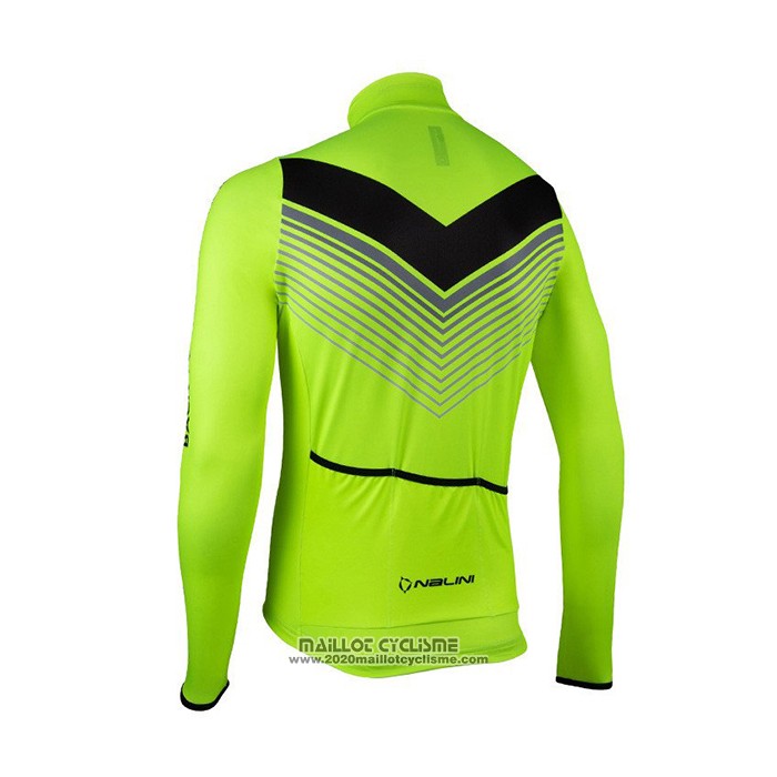 2021 Maillot Cyclisme Nalini Vert Manches Longues et Cuissard