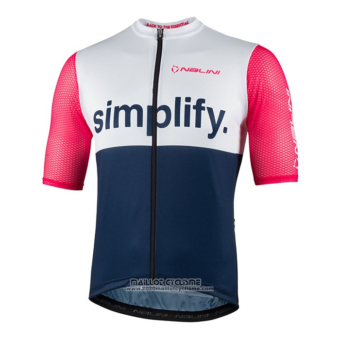2022 Maillot Cyclisme Nalini Bleu Rose Manches Courtes et Cuissard