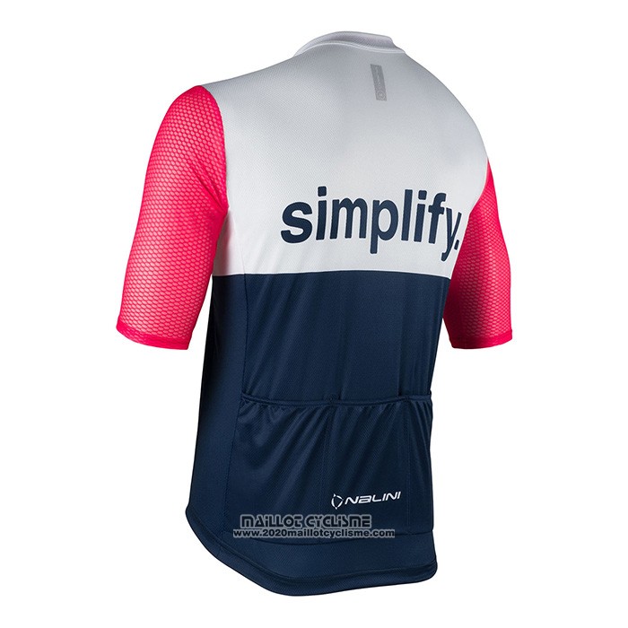 2022 Maillot Cyclisme Nalini Bleu Rose Manches Courtes et Cuissard