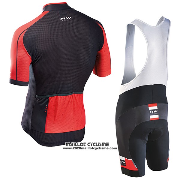2017 Maillot Ciclismo Northwave Blade Noir et Rouge Manches Courtes et Cuissard