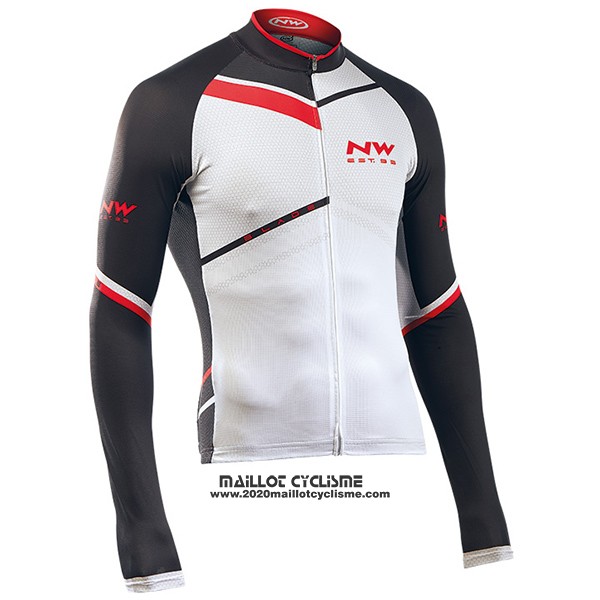 2017 Maillot Ciclismo Northwave Ml Noir et Blanc Manches Longues et Cuissard