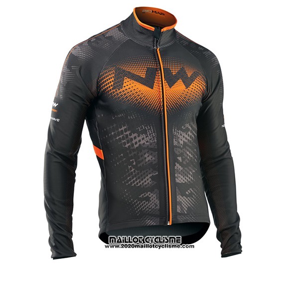 2017 Maillot Ciclismo Northwave Ml Noir et Orange Manches Longues et Cuissard