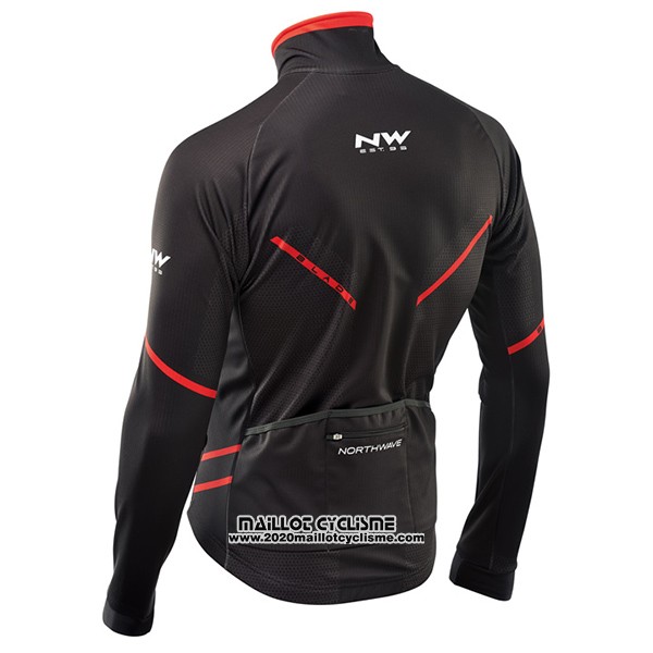 2017 Maillot Ciclismo Northwave Ml Noir et Rouge Manches Longues et Cuissard