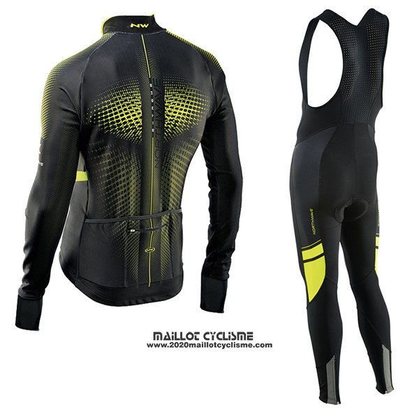 2017 Maillot Ciclismo Northwave Ml Vert et Noir Manches Longues et Cuissard