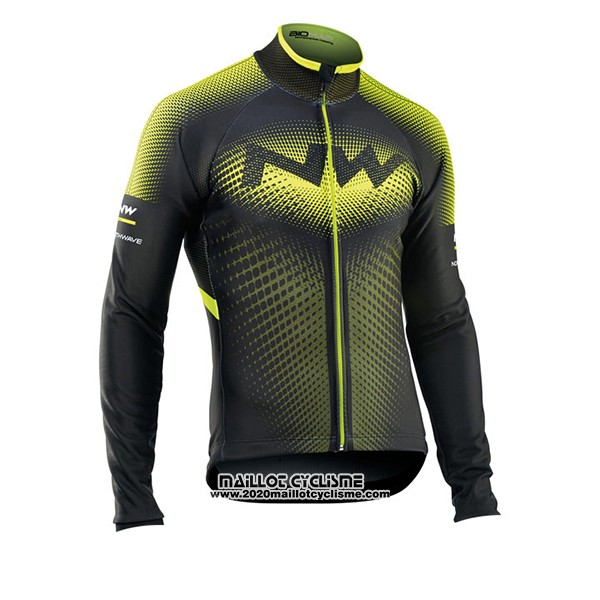 2017 Maillot Ciclismo Northwave Ml Vert et Noir Manches Longues et Cuissard