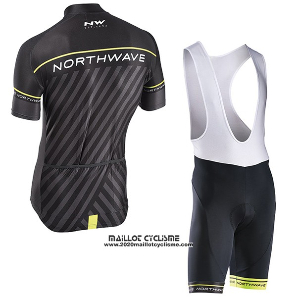 2017 Maillot Ciclismo Northwave Noir et Vert Manches Courtes et Cuissard