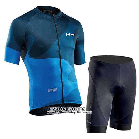 2019 Maillot Ciclismo Northwave Bleu Manches Courtes et Cuissard