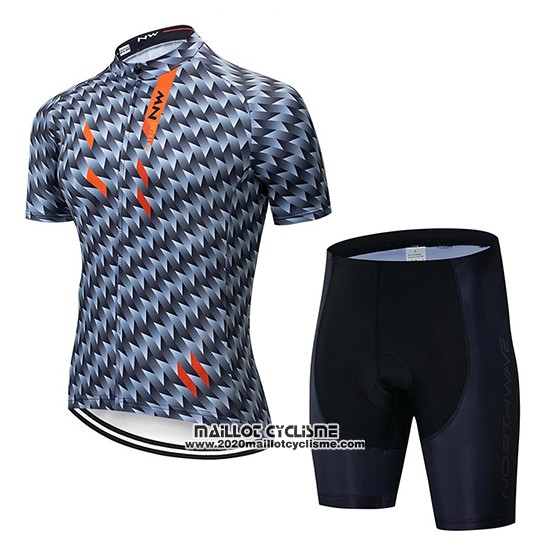 2019 Maillot Ciclismo Northwave Gris Orange Manches Courtes et Cuissard