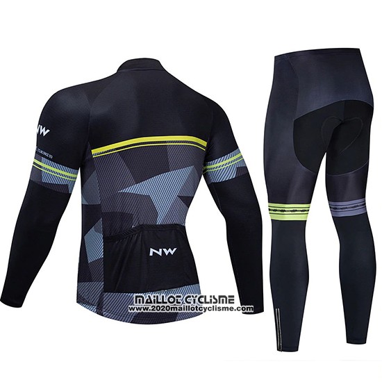 2019 Maillot Ciclismo Northwave Noir Gris Manches Longues et Cuissard