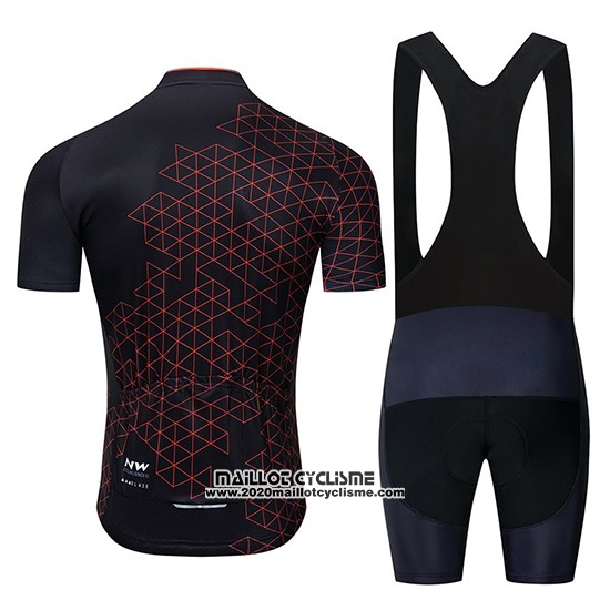 2019 Maillot Ciclismo Northwave Noir Rouge Manches Courtes et Cuissard