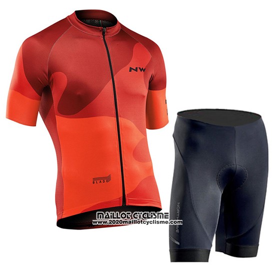 2019 Maillot Ciclismo Northwave Orange Manches Courtes et Cuissard