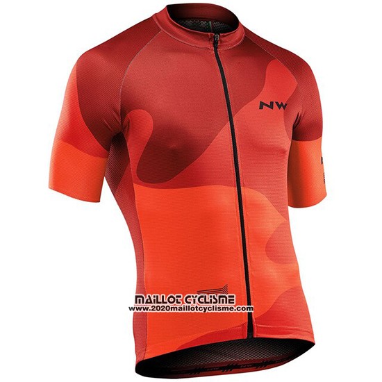 2019 Maillot Ciclismo Northwave Orange Manches Courtes et Cuissard
