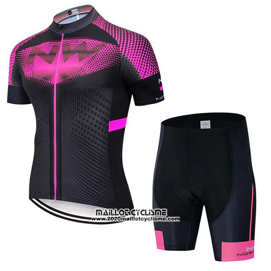 2020 Maillot Ciclismo Northwave Fuchsia Noir Manches Courtes et Cuissard