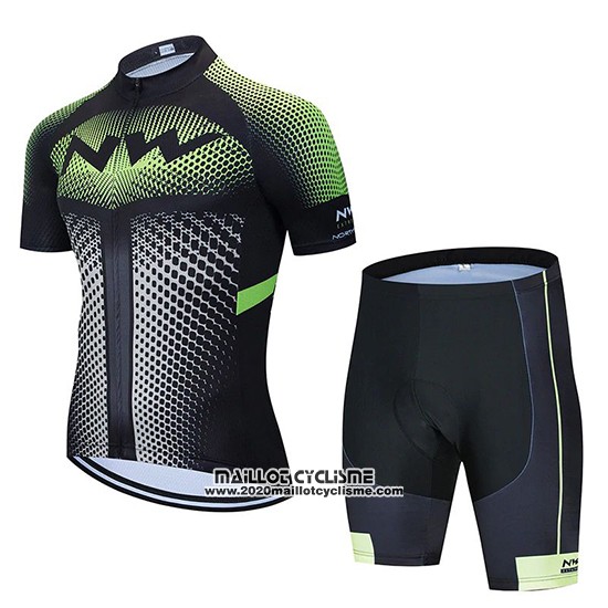 2020 Maillot Ciclismo Northwave Noir Blanc Vert Manches Courtes et Cuissard