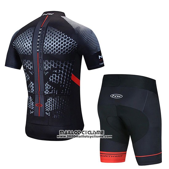 2020 Maillot Ciclismo Northwave Noir Jaune Rouge Manches Courtes et Cuissard