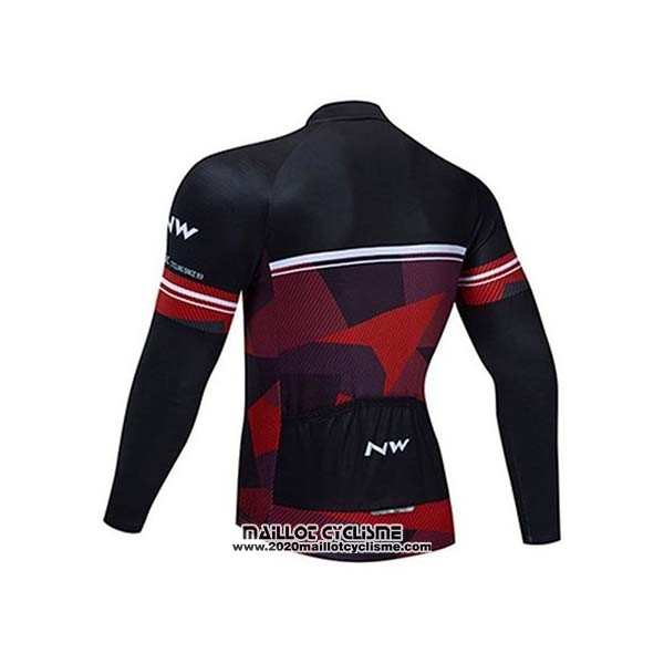 2020 Maillot Ciclismo Northwave Noir Rouge Manches Longues et Cuissard