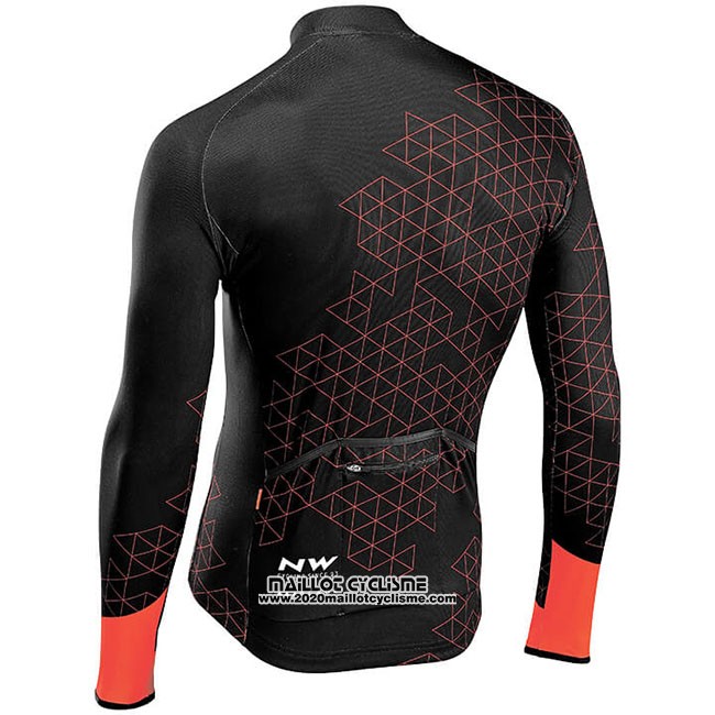 Maillot Ciclismo Northwave Rouge Noir Manches Longues et Cuissard