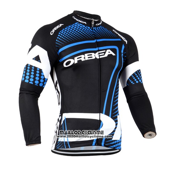 2014 Maillot Ciclismo Orbea Noir et Bleu Manches Longues et Cuissard