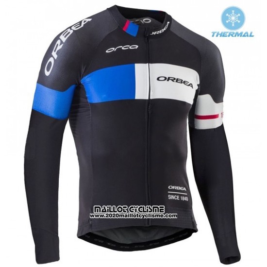 2017 Maillot Ciclismo Orbea Noir et Bleu Manches Longues et Cuissard
