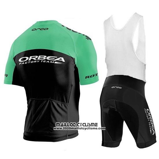 2018 Maillot Ciclismo Orbea Factory Noir Vert Manches Courtes et Cuissard