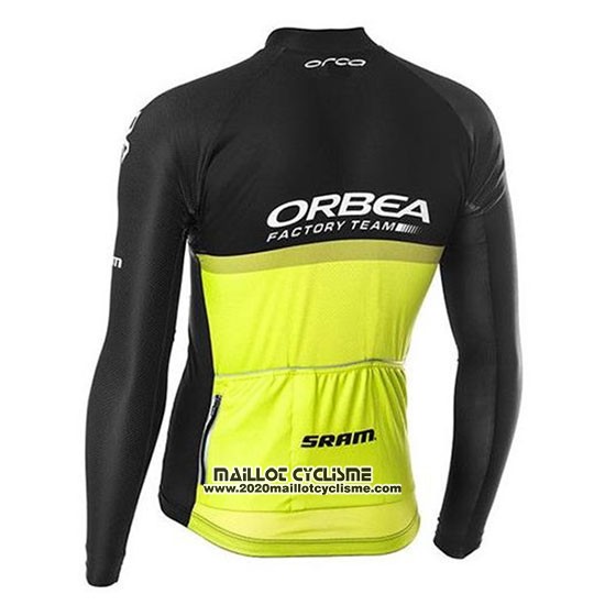 2020 Maillot Ciclismo Orbea Noir Jaune Manches Longues et Cuissard