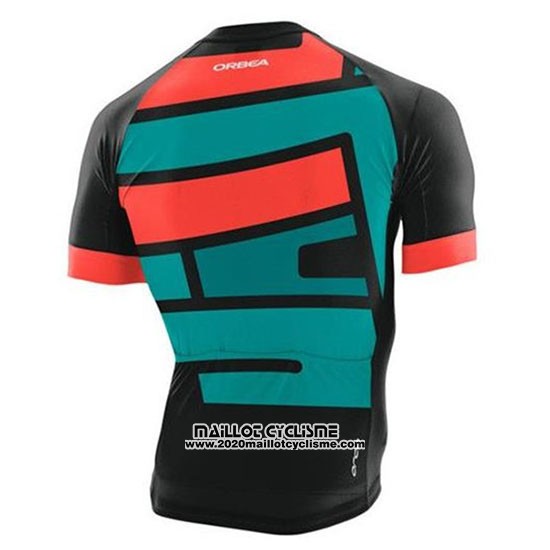 2020 Maillot Ciclismo Orbea Noir Orange Vert Manches Courtes et Cuissard