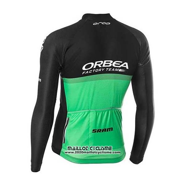 2020 Maillot Ciclismo Orbea Noir Vert Manches Longues et Cuissard