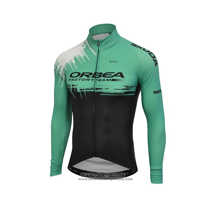 2021 Maillot Cyclisme Orbea Noir Vert Manches Longues et Cuissard